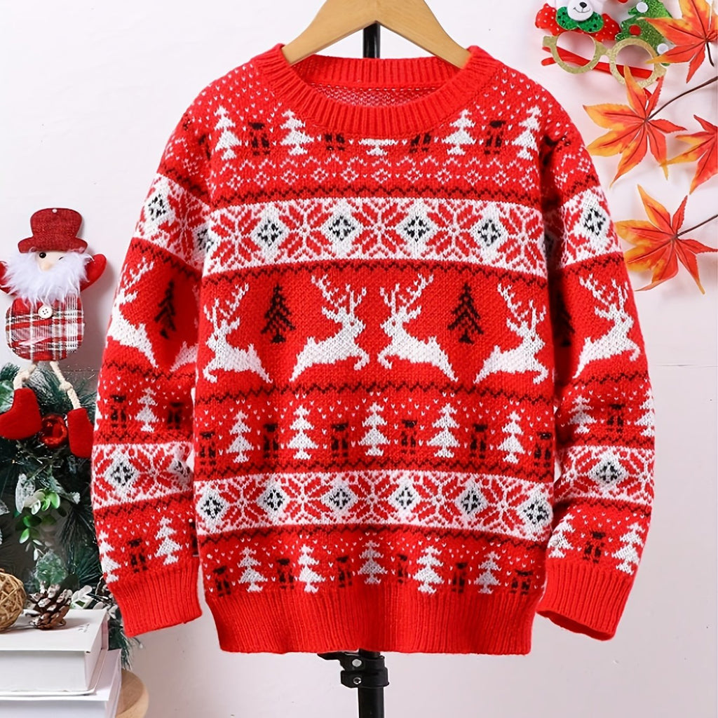 Holly | Kids' Crew Neck Christmas Jumper | Fair Isle · Eltrendio