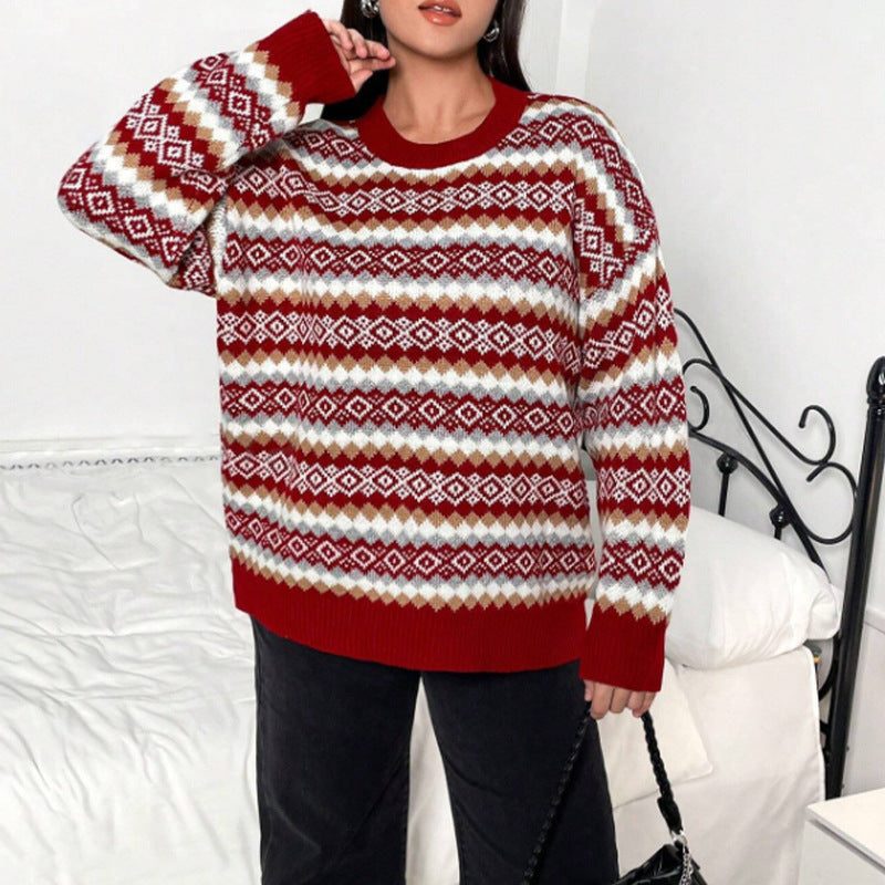Holly | Women's Crew Neck Jumper | Fair Isle · Eltrendio