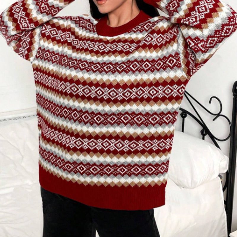 Holly | Women's Crew Neck Jumper | Fair Isle · Eltrendio