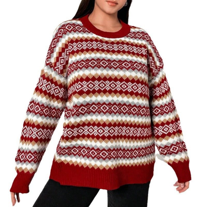 Holly | Women's Crew Neck Jumper | Fair Isle · Eltrendio