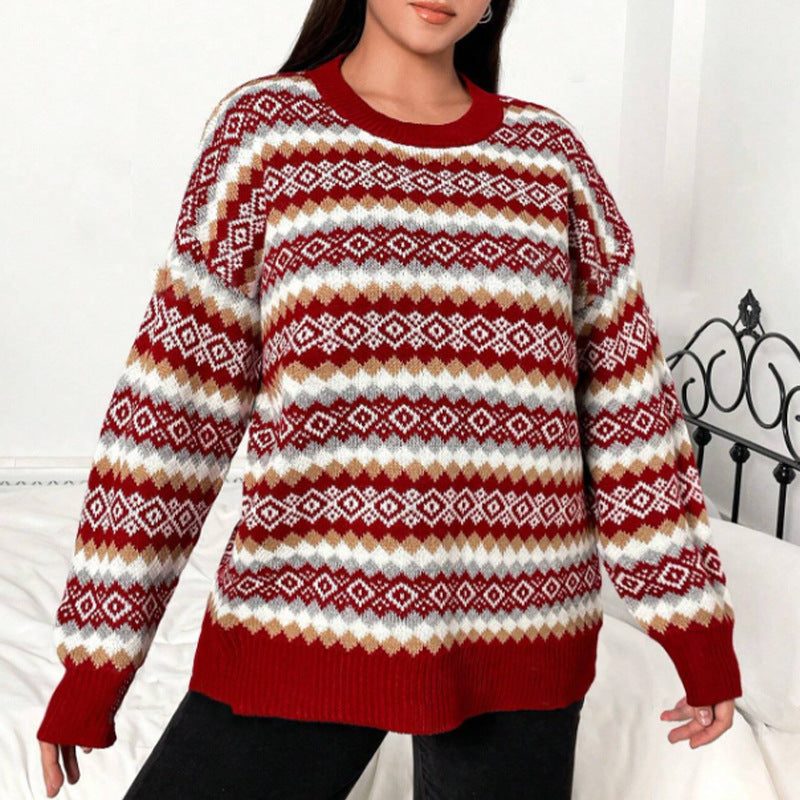Holly | Women's Crew Neck Jumper | Fair Isle · Eltrendio