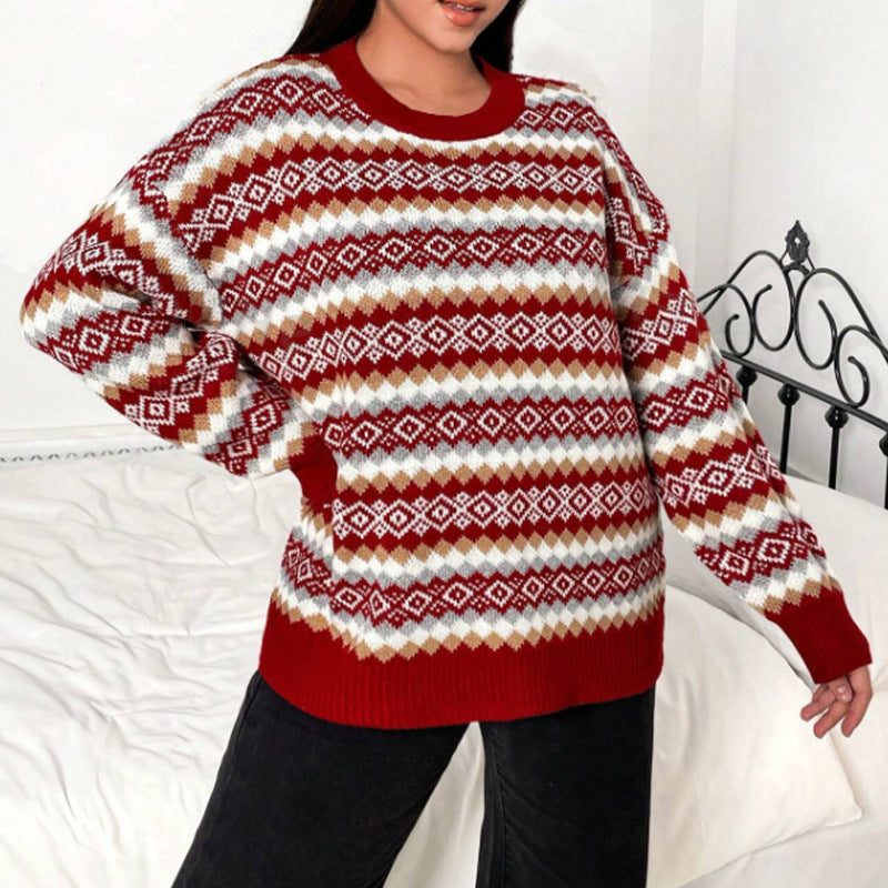 Holly | Women's Crew Neck Jumper | Fair Isle · Eltrendio