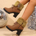Imogen | Women's Lace-Up Heeled Boots | Side Zip · Eltrendio