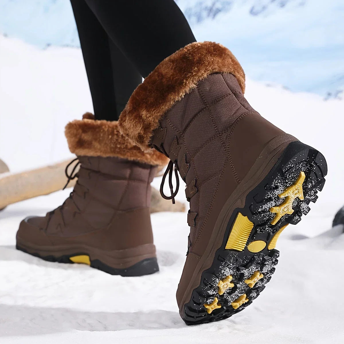 Imogen | Women's Lace-Up Snow Boots | Fur-Lined · Eltrendio