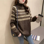 Imogen | Women's Mock Neck Jumper | Fair Isle · Eltrendio