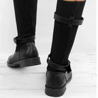 Imogen | Women's Slouch Mid-Calf Boots | Knitted Buckle · Eltrendio
