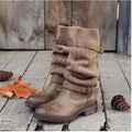 Imogen | Women's Slouch Mid-Calf Boots | Knitted Buckle · Eltrendio