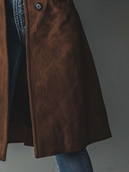 Isabel | Women's Longline Coat | Suede · Eltrendio