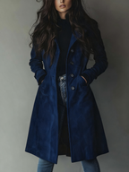 Isabel | Women's Longline Coat | Suede · Eltrendio