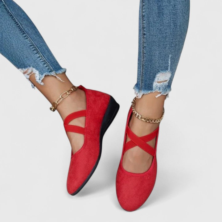 Isabelle | Women's Ballet Flats | Cross-Strap · Eltrendio