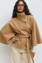 Isabelle | Women's Cape Coat | Belted Waist · Eltrendio
