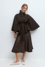 Isabelle | Women's Cape Coat | Belted Waist · Eltrendio