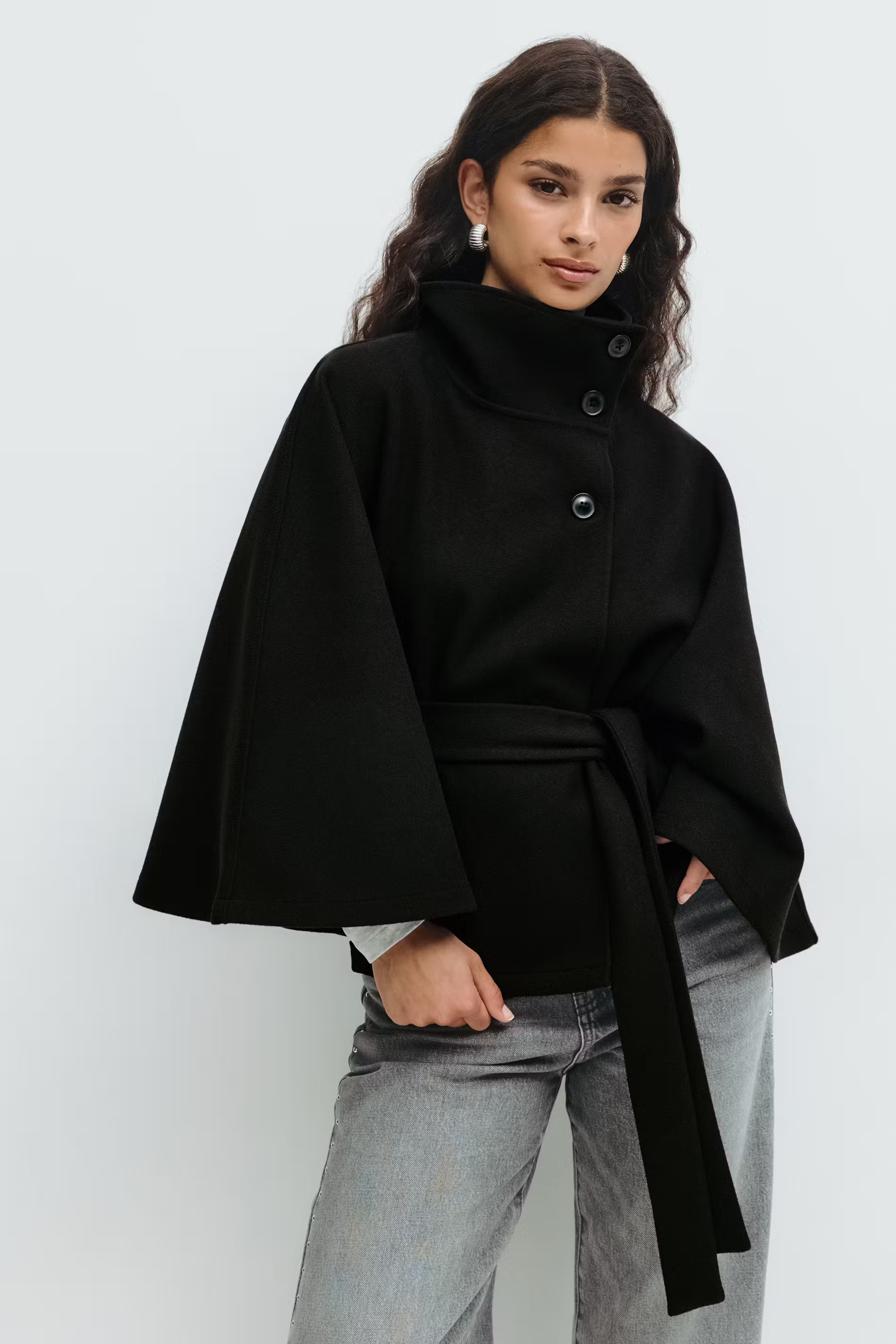 Isabelle | Women's Cape Coat | Belted Waist · Eltrendio