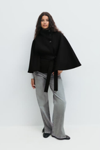 Isabelle | Women's Cape Coat | Belted Waist · Eltrendio