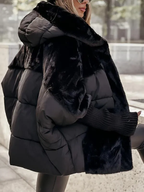 Isabelle | Women's Hooded Puffer Jacket | Ribbed Cuffs · Eltrendio