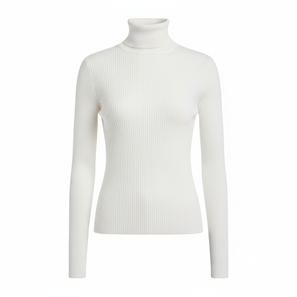 Isabelle | Women's Turtleneck Jumper | Ribbed Knit · Eltrendio