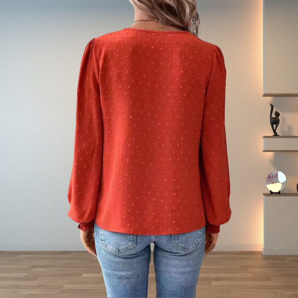 Isabelle | Women's V-Neck Blouse | Lace Bodice · Eltrendio