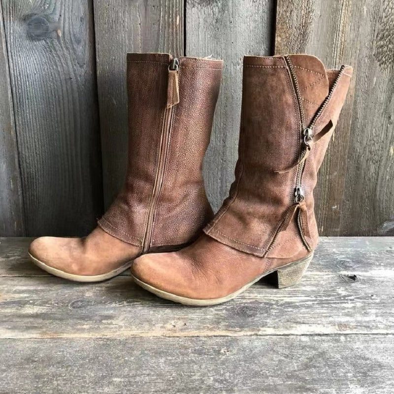 Isla | Women's Block Heel Boots | Side Zip · Eltrendio