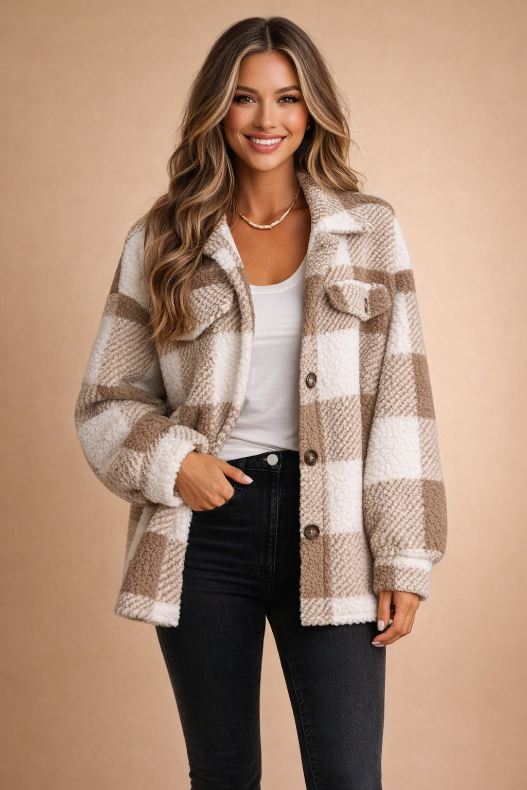 Isla | Women's Check Shacket | Button-Front · Eltrendio