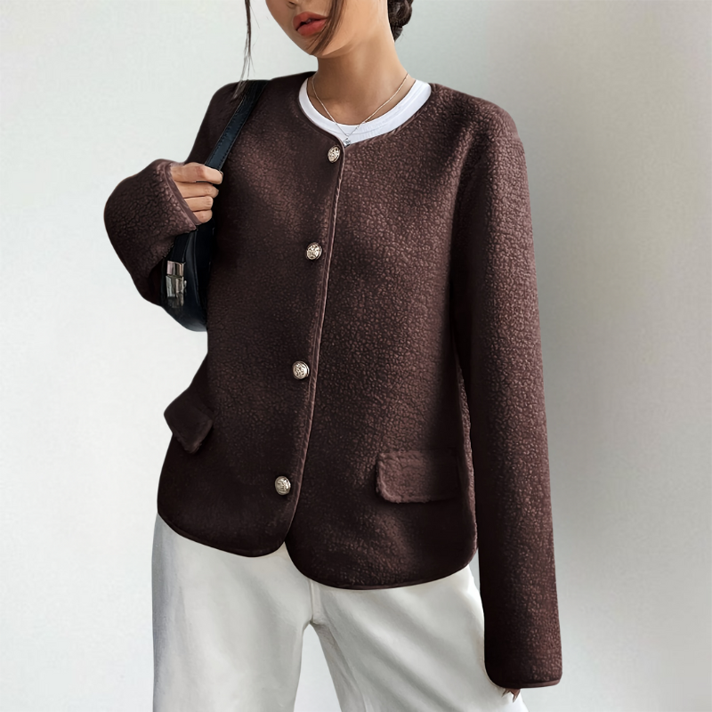 Isla | Women's Collarless Cardigan | Button-Front · Eltrendio