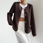 Isla | Women's Collarless Cardigan | Button-Front · Eltrendio