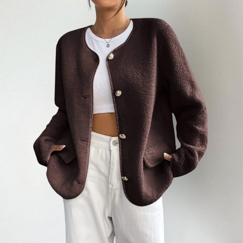 Isla | Women's Collarless Cardigan | Button-Front · Eltrendio