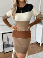 Isla | Women's Colour Block Jumper Dress | Crew Neck · Eltrendio