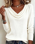 Isla | Women's Cowl Neck Jumper | Ribbed Cuffs · Eltrendio