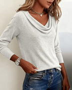 Isla | Women's Cowl Neck Jumper | Ribbed Cuffs · Eltrendio