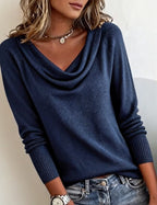 Isla | Women's Cowl Neck Jumper | Ribbed Cuffs · Eltrendio