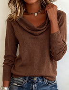 Isla | Women's Cowl Neck Jumper | Ribbed Cuffs · Eltrendio