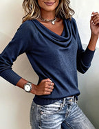 Isla | Women's Cowl Neck Jumper | Ribbed Cuffs · Eltrendio