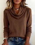 Isla | Women's Cowl Neck Jumper | Ribbed Cuffs · Eltrendio