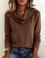 Isla | Women's Cowl Neck Jumper | Ribbed Cuffs · Eltrendio