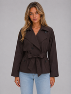 Isla | Women's Cropped Trench Coat | Tie Waist · Eltrendio