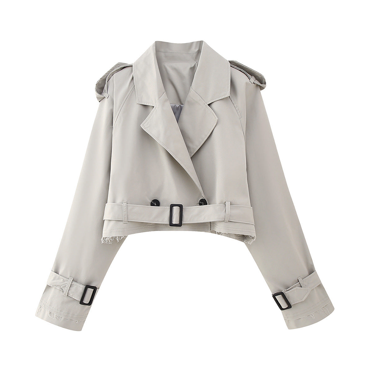 Isla | Women's Cropped Trench Jacket | Belted Waist · Eltrendio