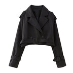 Isla | Women's Cropped Trench Jacket | Belted Waist · Eltrendio