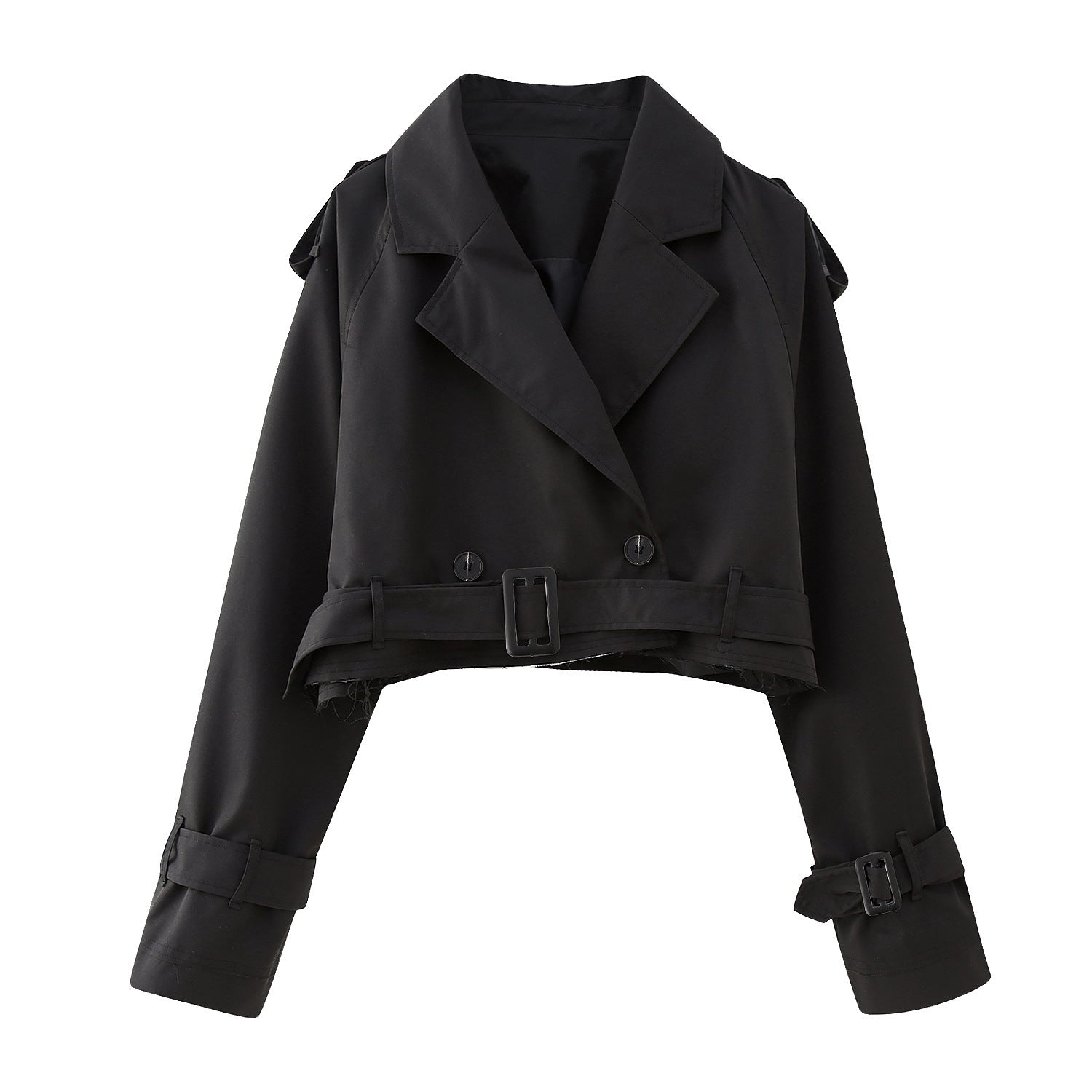 Isla | Women's Cropped Trench Jacket | Belted Waist · Eltrendio