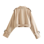 Isla | Women's Cropped Trench Jacket | Belted Waist · Eltrendio