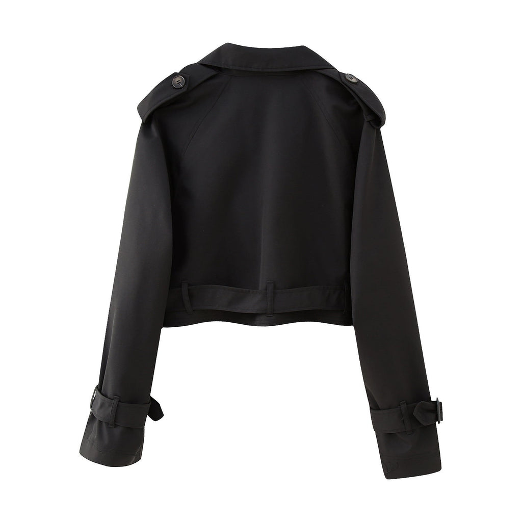 Isla | Women's Cropped Trench Jacket | Belted Waist · Eltrendio