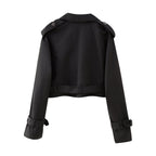 Isla | Women's Cropped Trench Jacket | Belted Waist · Eltrendio