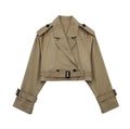 Isla | Women's Cropped Trench Jacket | Belted Waist · Eltrendio