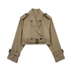 Isla | Women's Cropped Trench Jacket | Belted Waist · Eltrendio