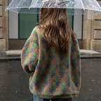 Isla | Women's Half-Zip Fleece | Patterned Sherpa · Eltrendio