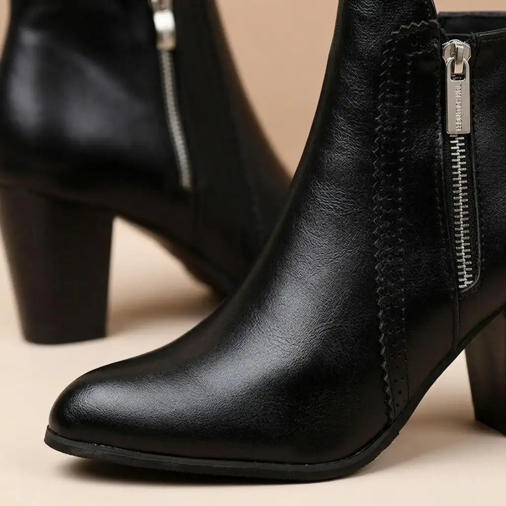 Isla | Women's Heeled Ankle Boots | Side Zip · Eltrendio