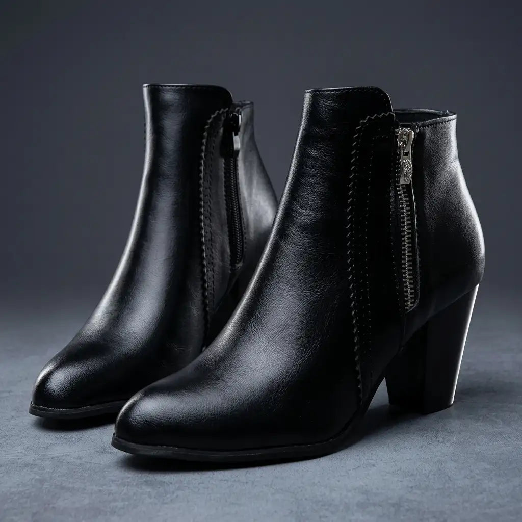 Isla | Women's Heeled Ankle Boots | Side Zip · Eltrendio