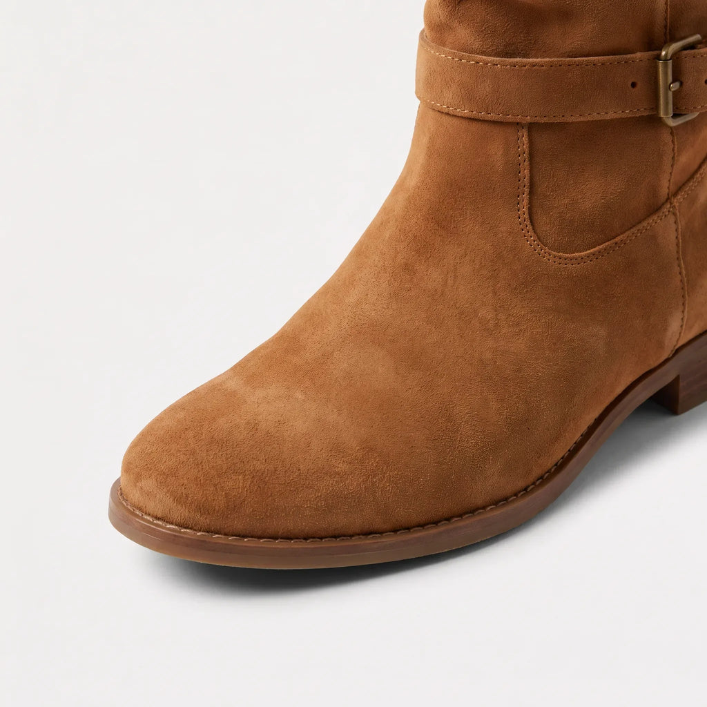 Isla | Women's Knee-High Boots | Suede Buckle · Eltrendio