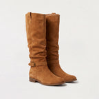 Isla | Women's Knee-High Boots | Suede Buckle · Eltrendio