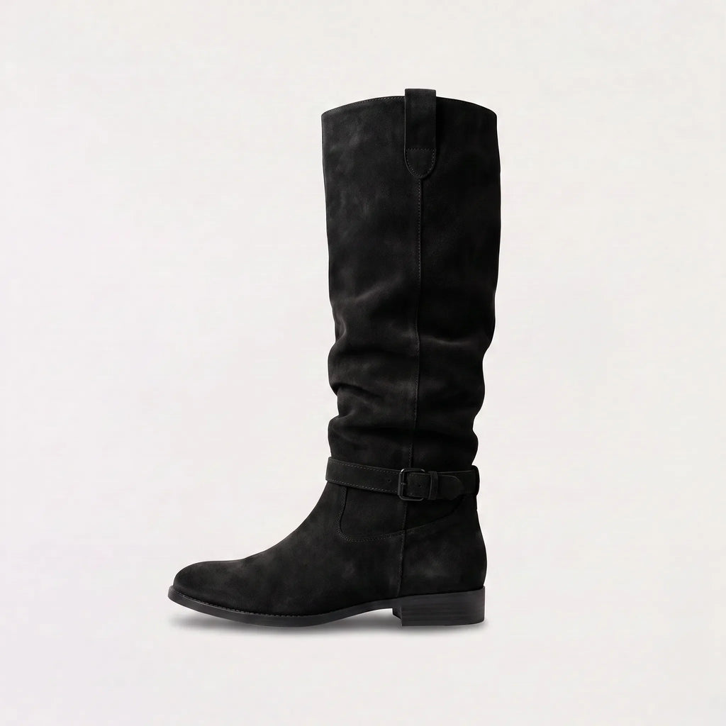 Isla | Women's Knee-High Boots | Suede Buckle · Eltrendio
