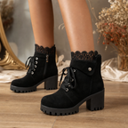 Isla | Women's Lace-Up Ankle Boots | Block Heel · Eltrendio